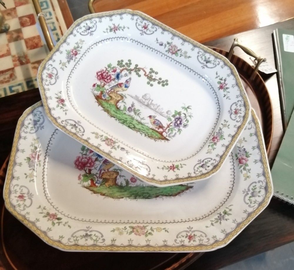 2 antique Staffordshire serving platters. copeland spode