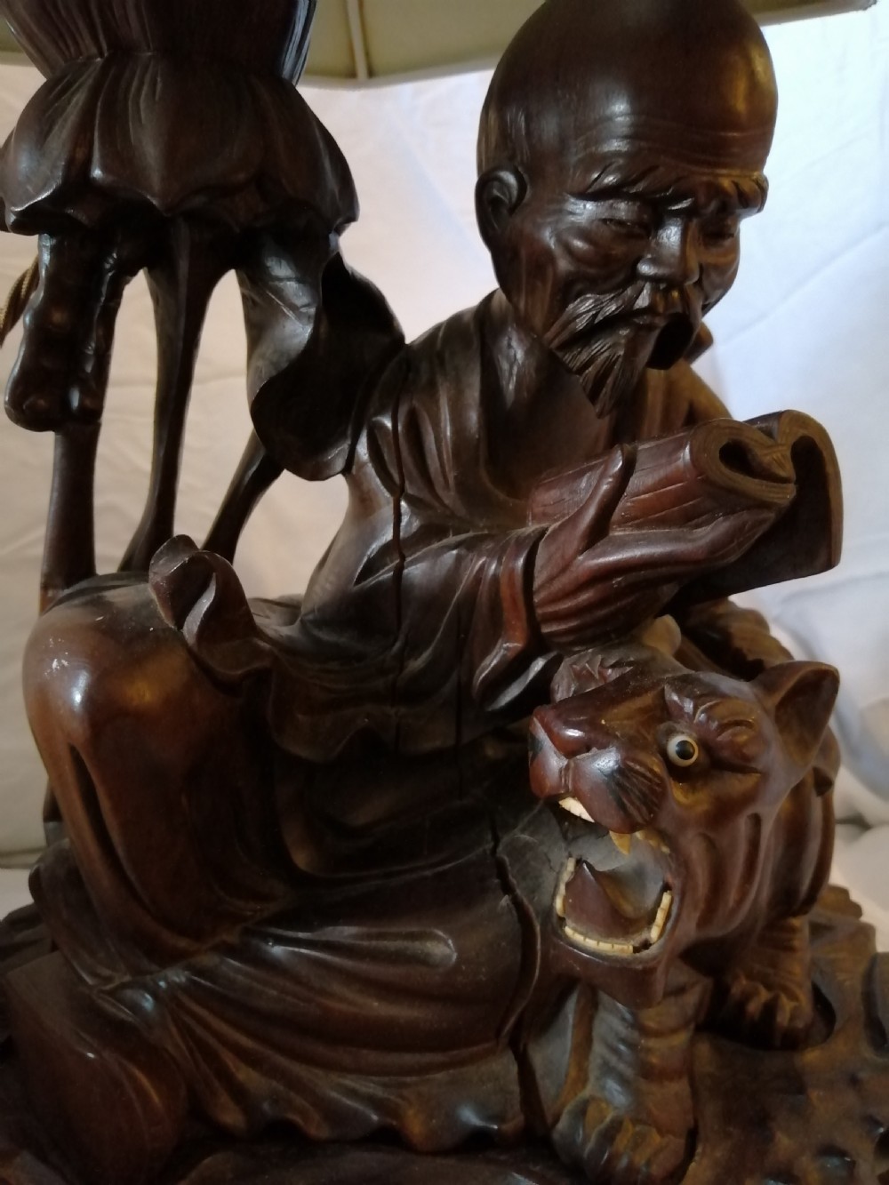 Impressive oriental hardwood lamp View II