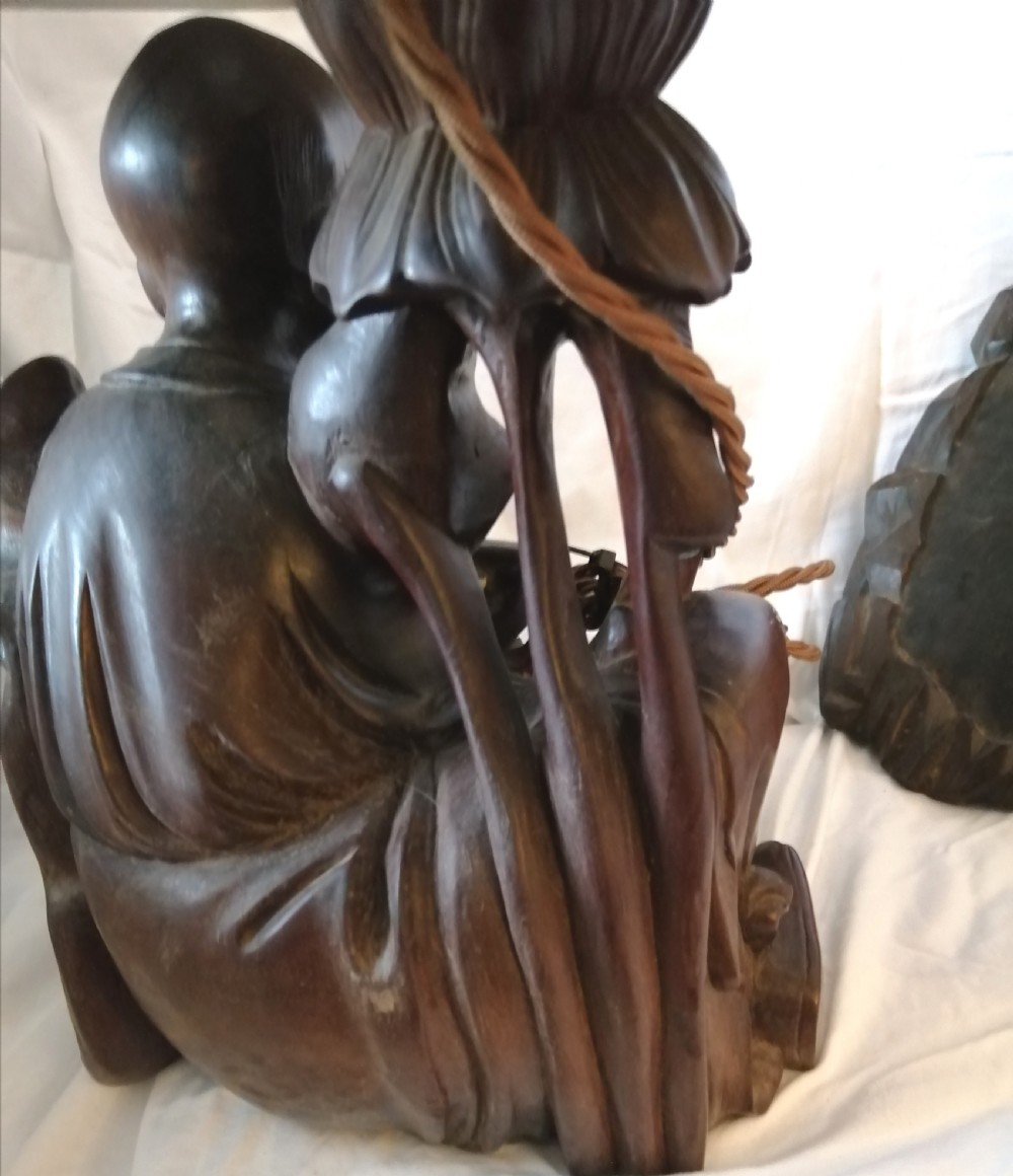 Impressive oriental hardwood lamp View XXI