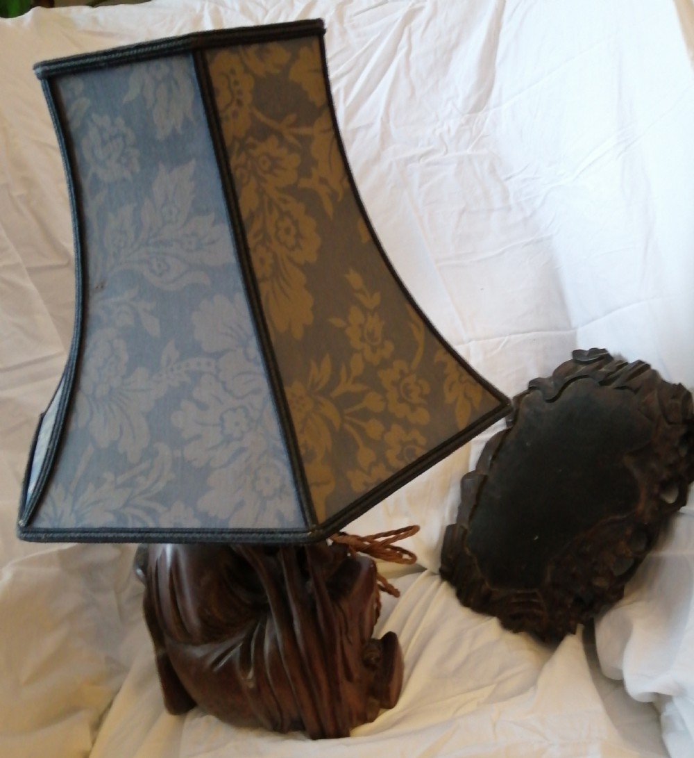 Impressive oriental hardwood lamp View XXII