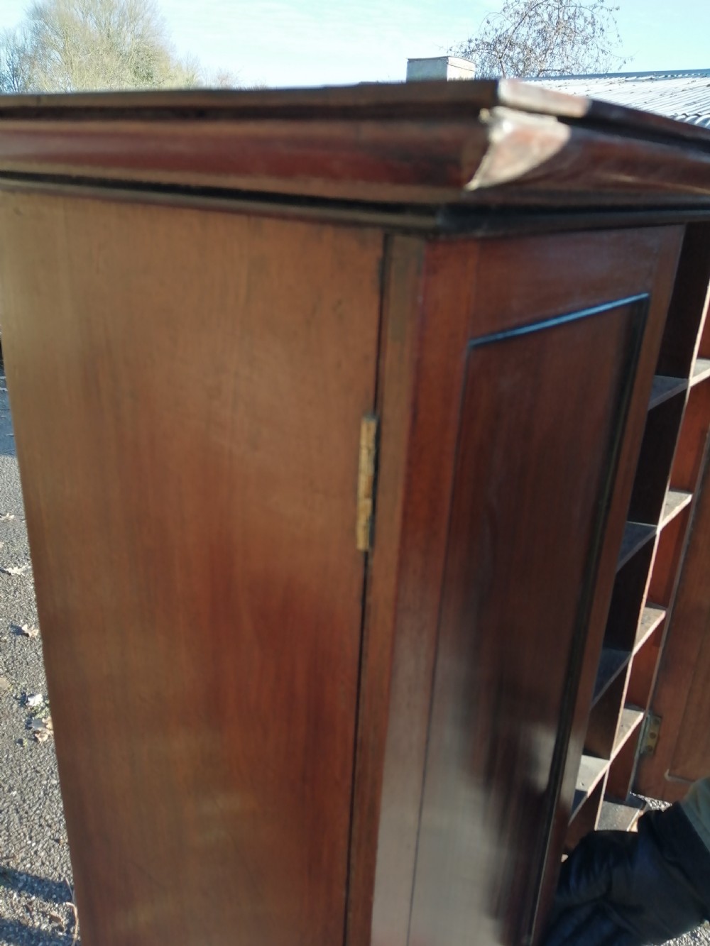 Regency mahogany pigeonhole estate cabinet. View II