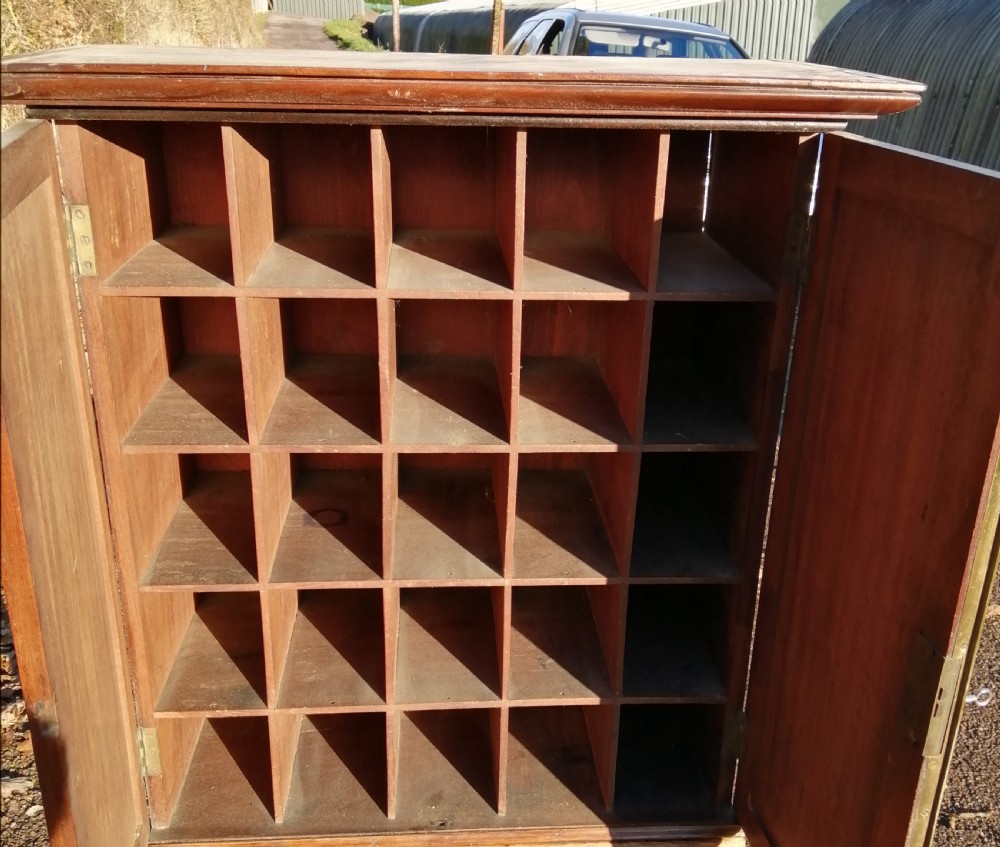 Regency mahogany pigeonhole estate cabinet. View IV