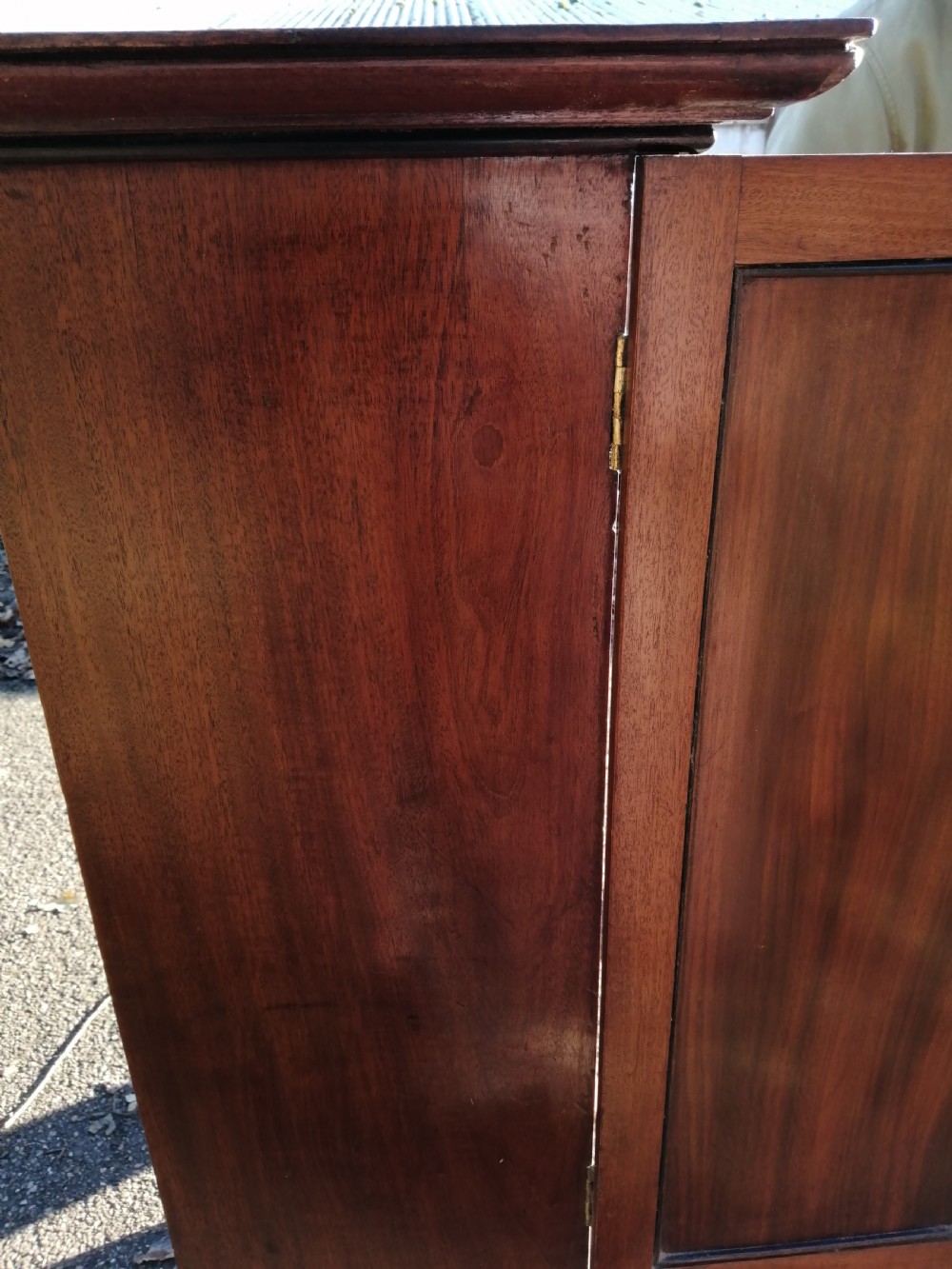 Regency mahogany pigeonhole estate cabinet. View V