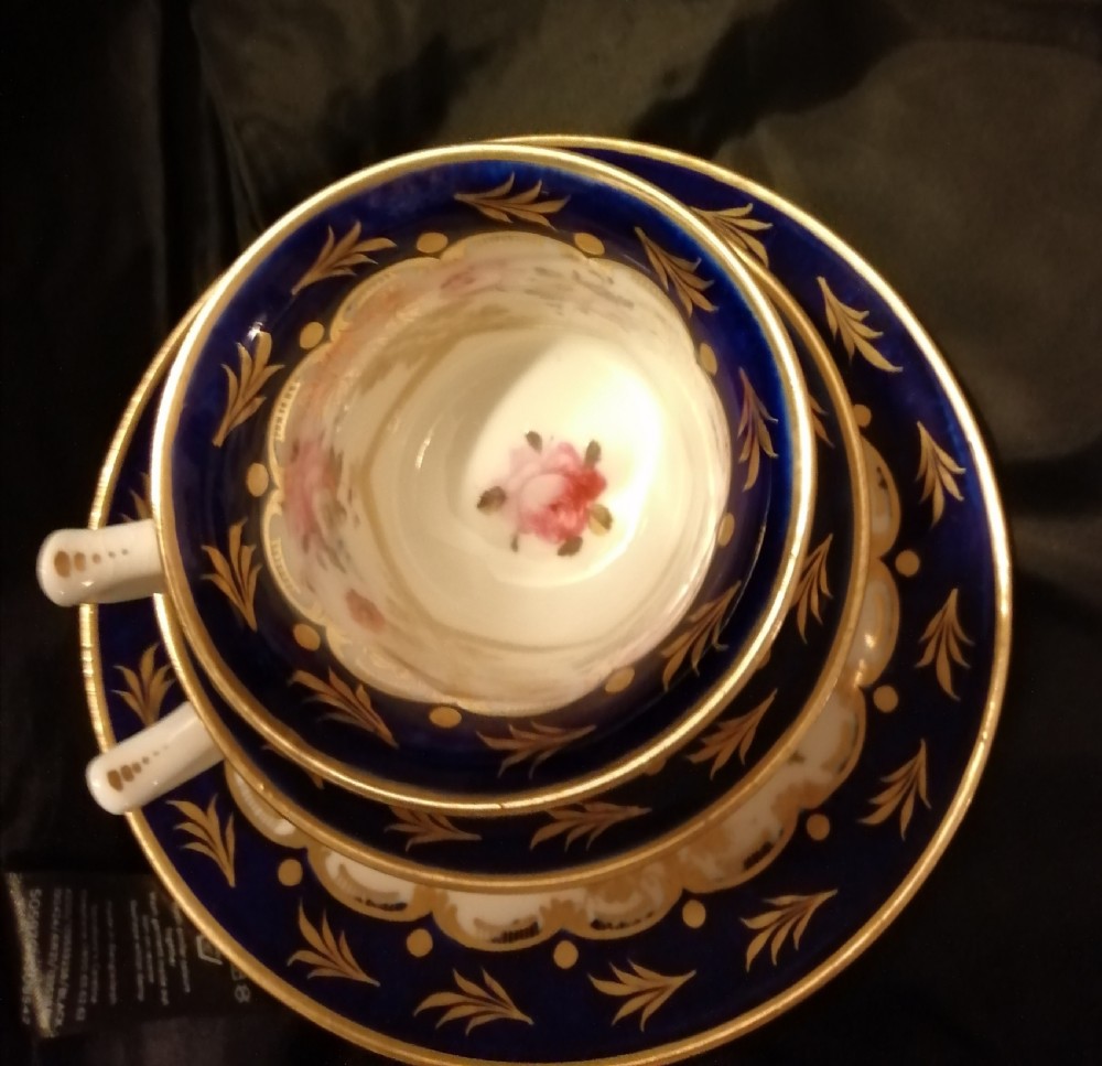 Antique cabinet set 2 cups 1 saucer.  View VIII