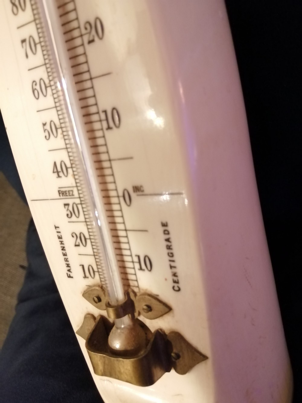 Antique walrus   desk thermometer. View II