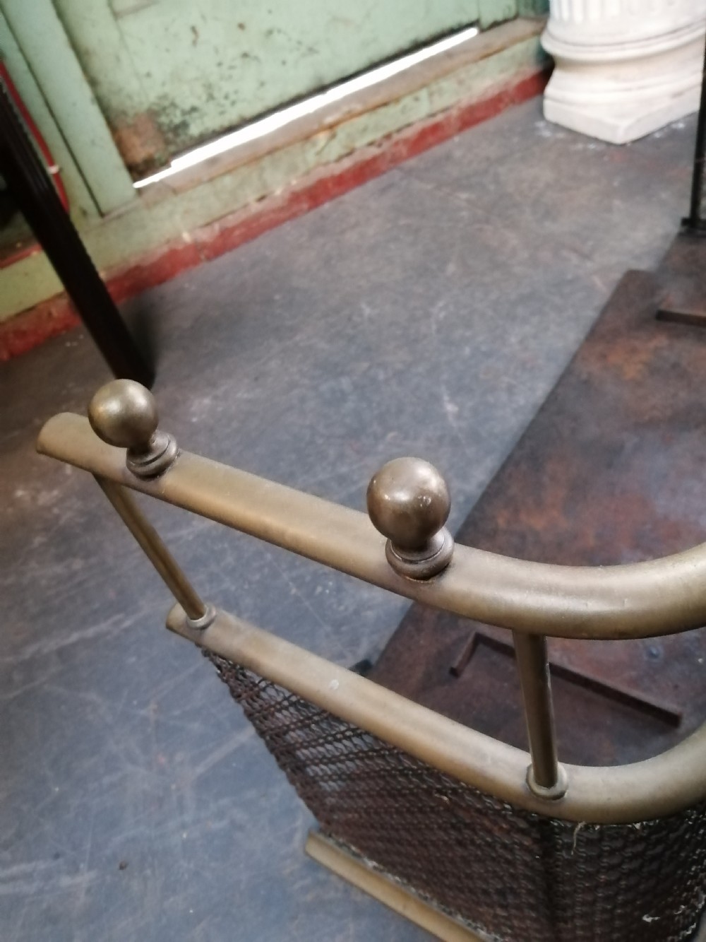 An attractive brass and mesh spark fender. View VI