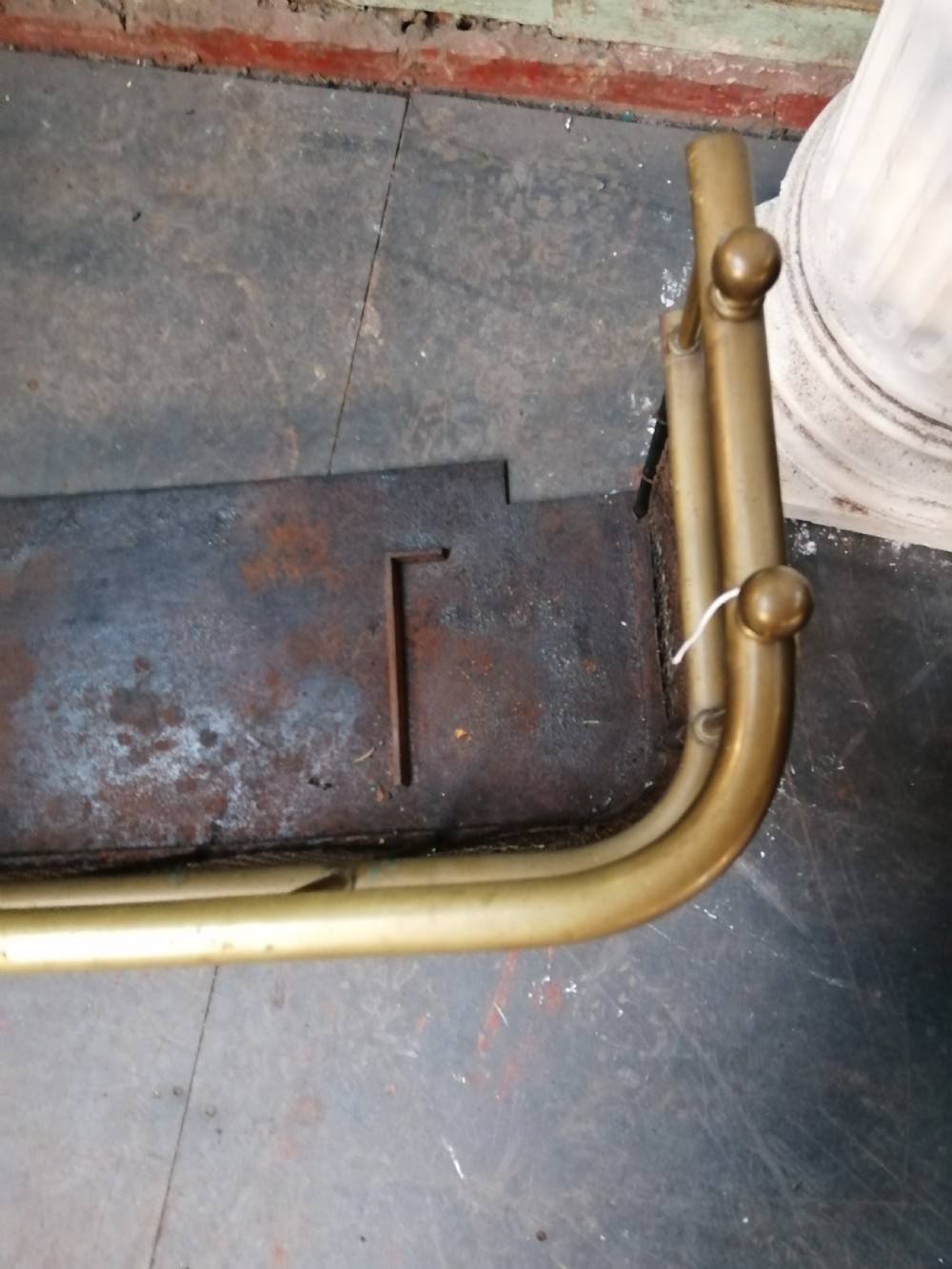 An attractive brass and mesh spark fender. View IX