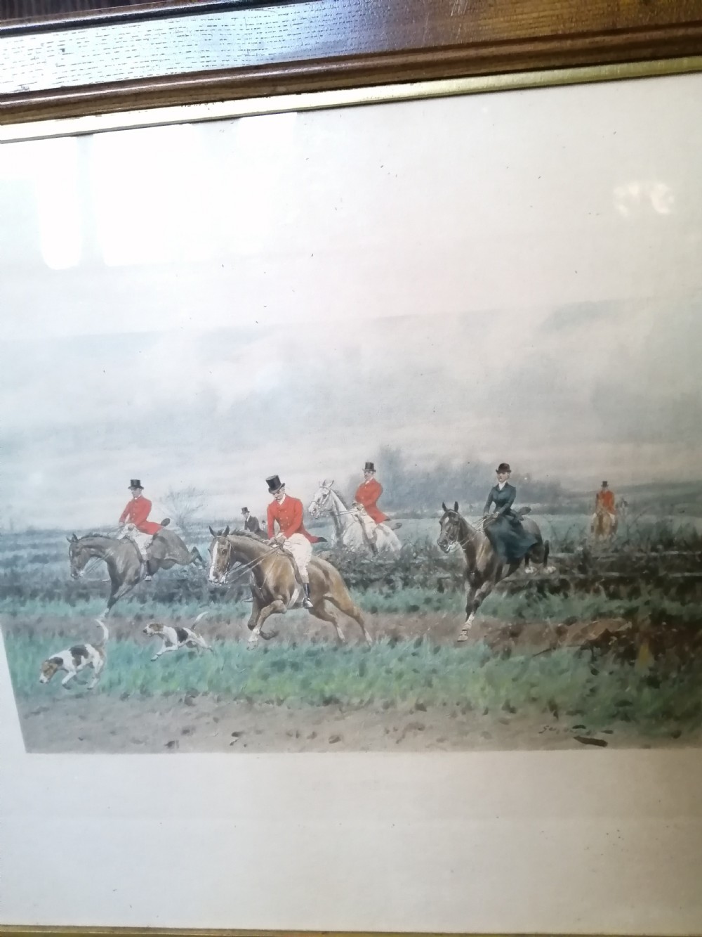 Antique Set of 4 hunting prints by Arthur ackermann Regent Street London. View II