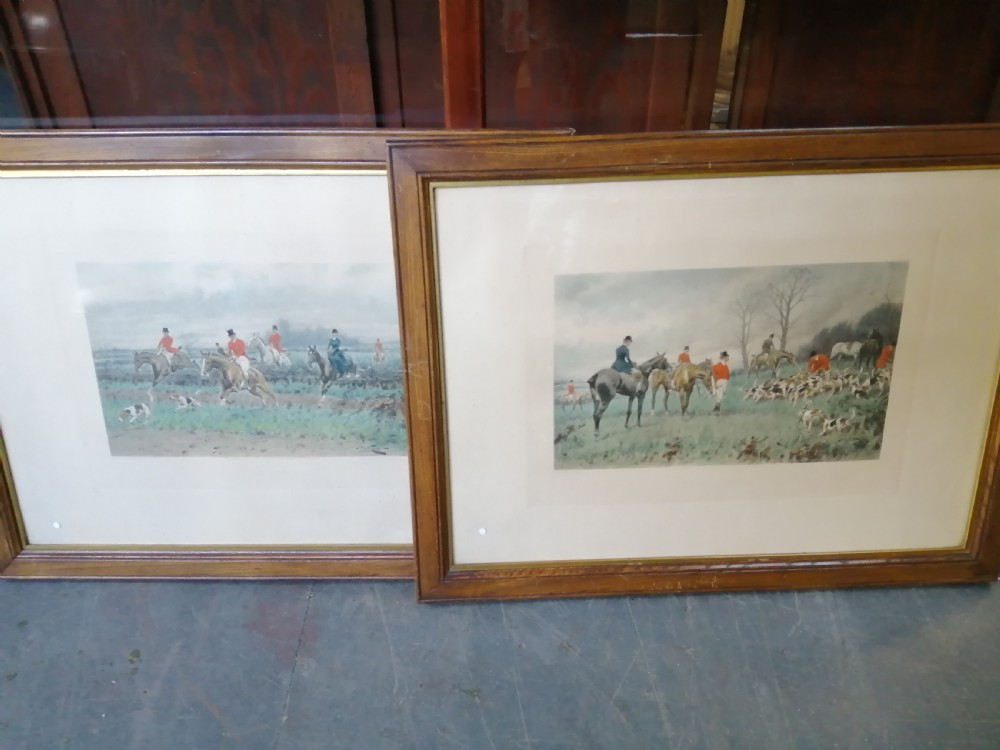 Antique Set of 4 hunting prints by Arthur ackermann Regent Street London. View III