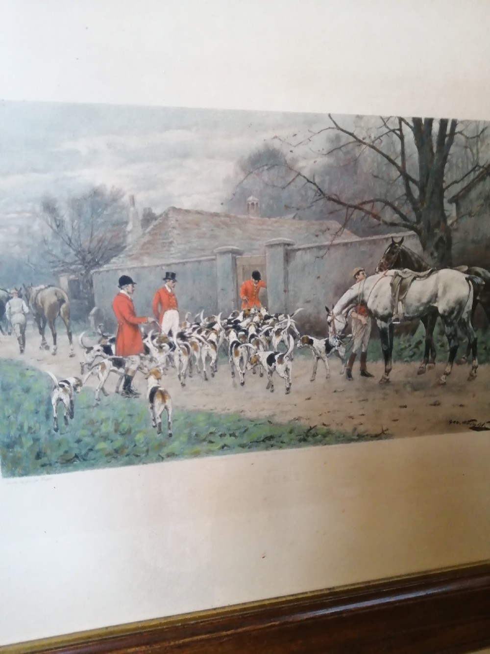 Antique Set of 4 hunting prints by Arthur ackermann Regent Street London. View VI