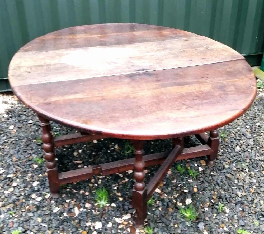 Large 17c oak gateleg table.