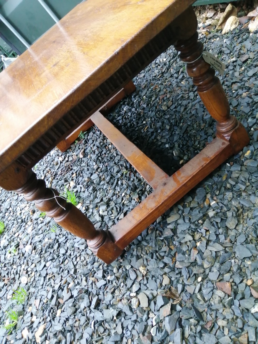 Solid oak,) carved coffee table. View IV