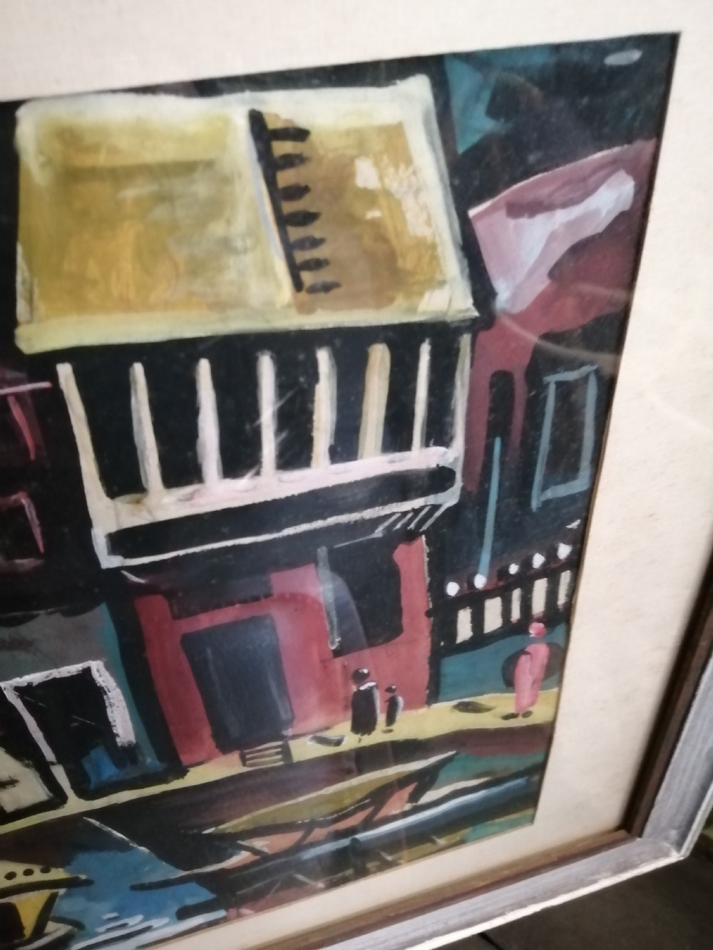 A vibrant Indonesian watercolour, waterfront scene View V