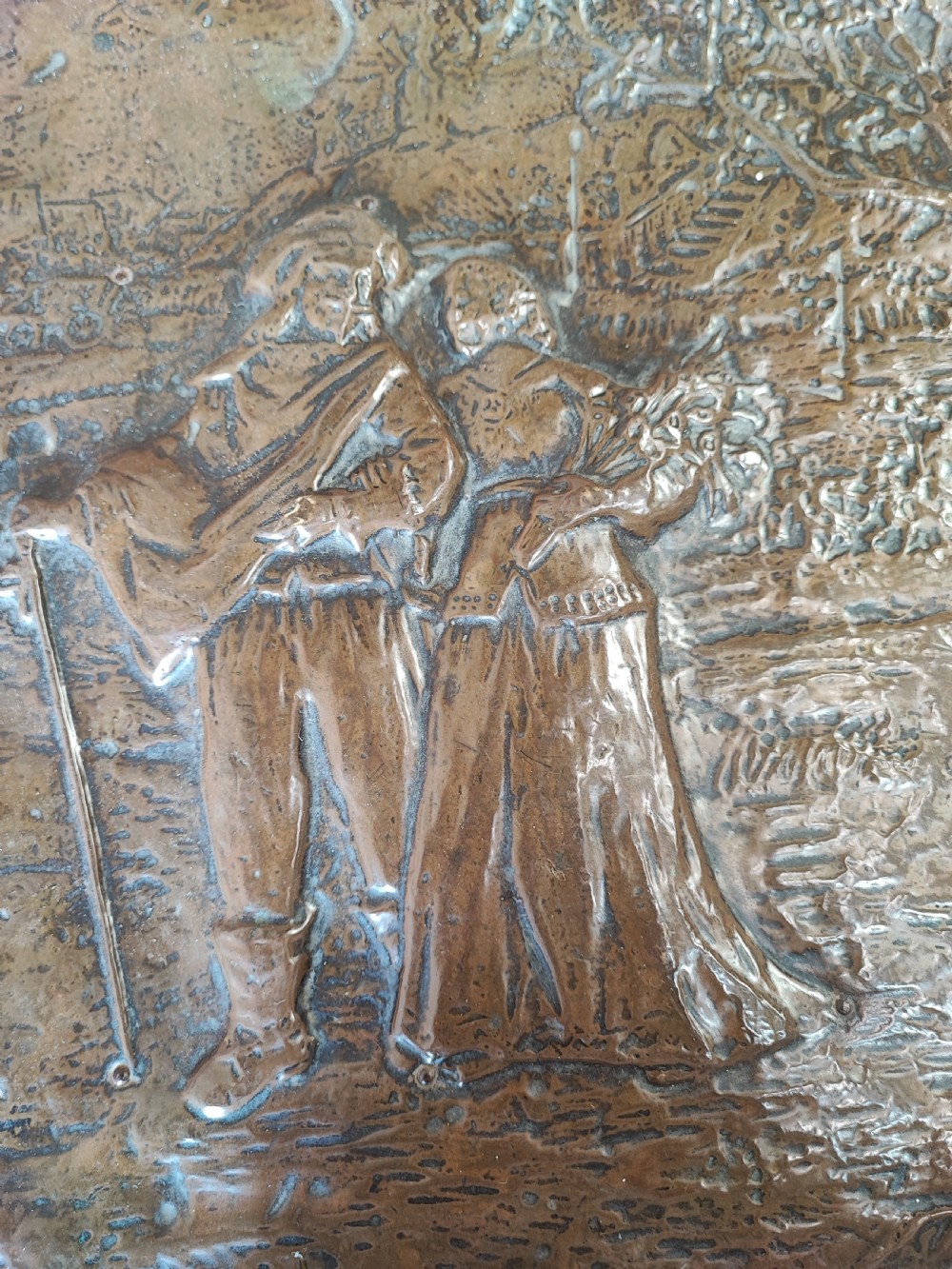  19c bronzed log or coal box  View X
