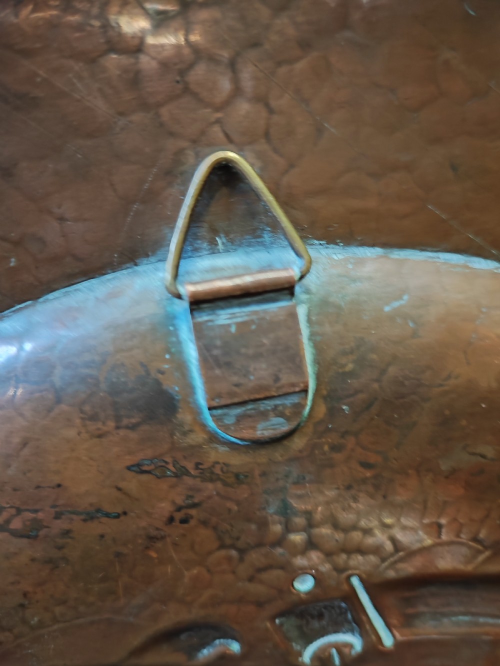 Art's and crafts copper gallion charger. View II