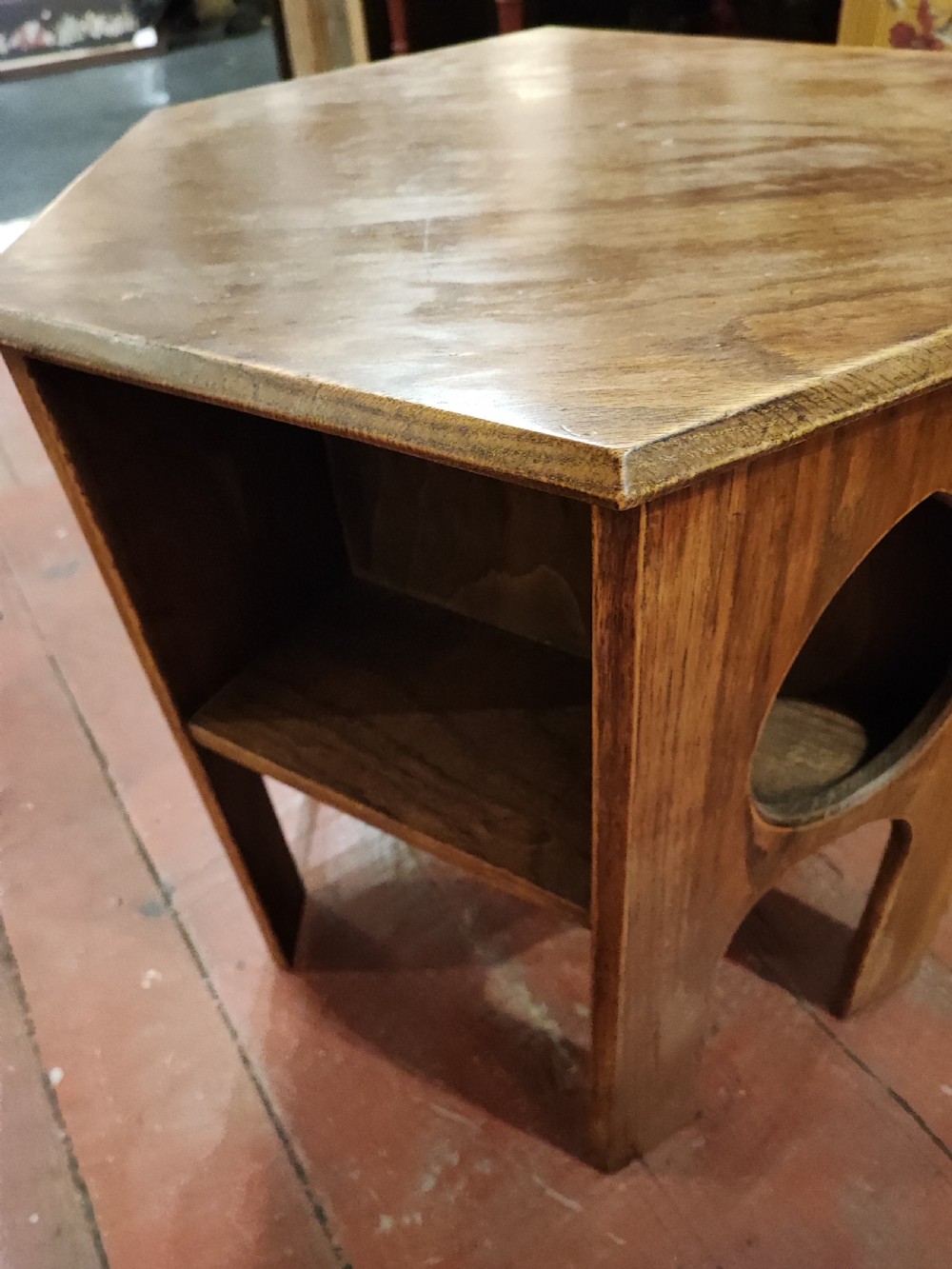 Liberty's of London oak art's and crafts occasional book table. View II
