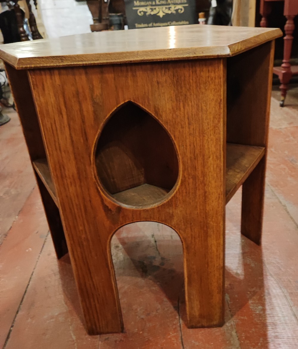 Liberty's of London oak art's and crafts occasional book table. View III