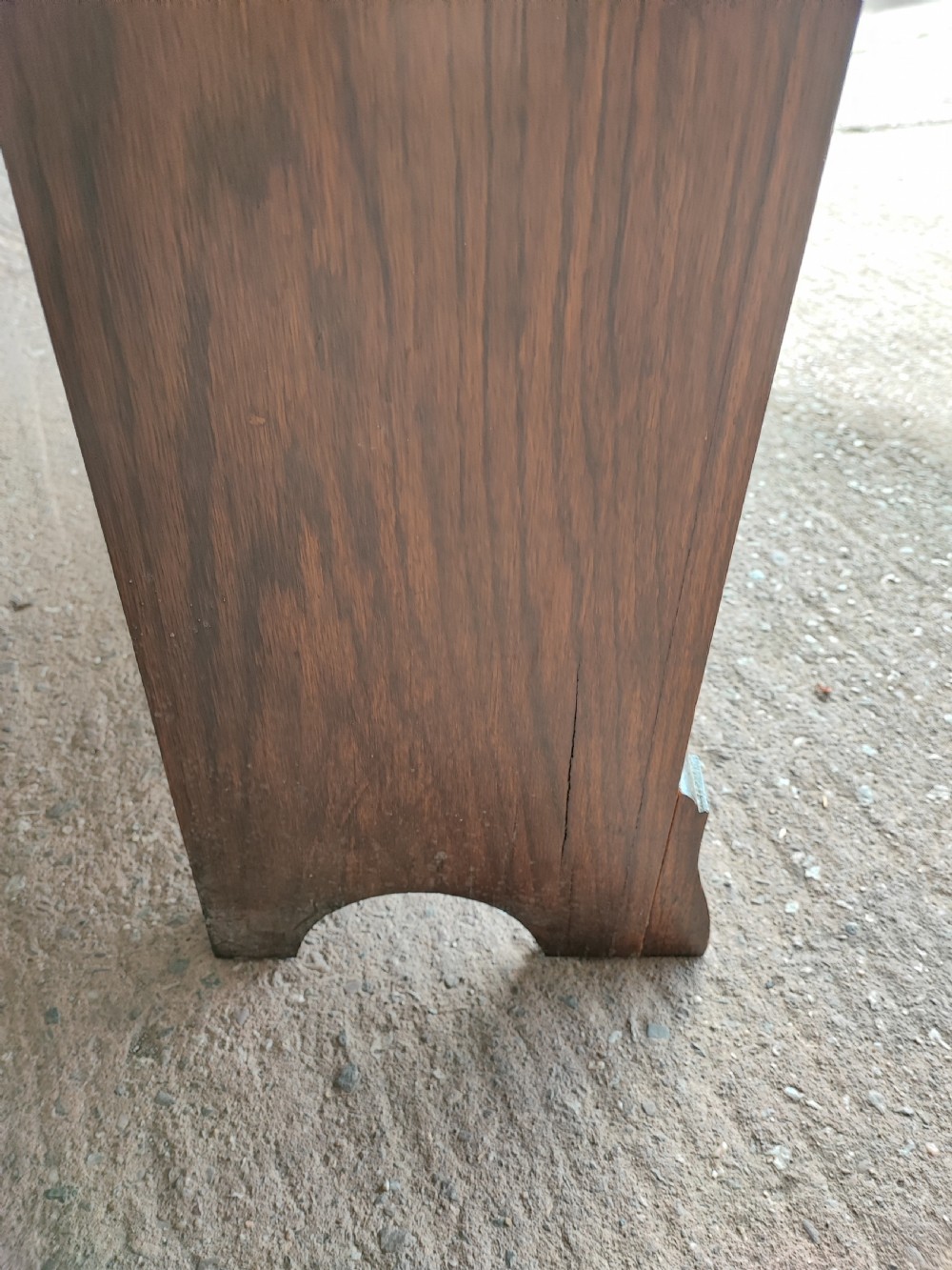 An Edwardian solid oak open bookcase. View II