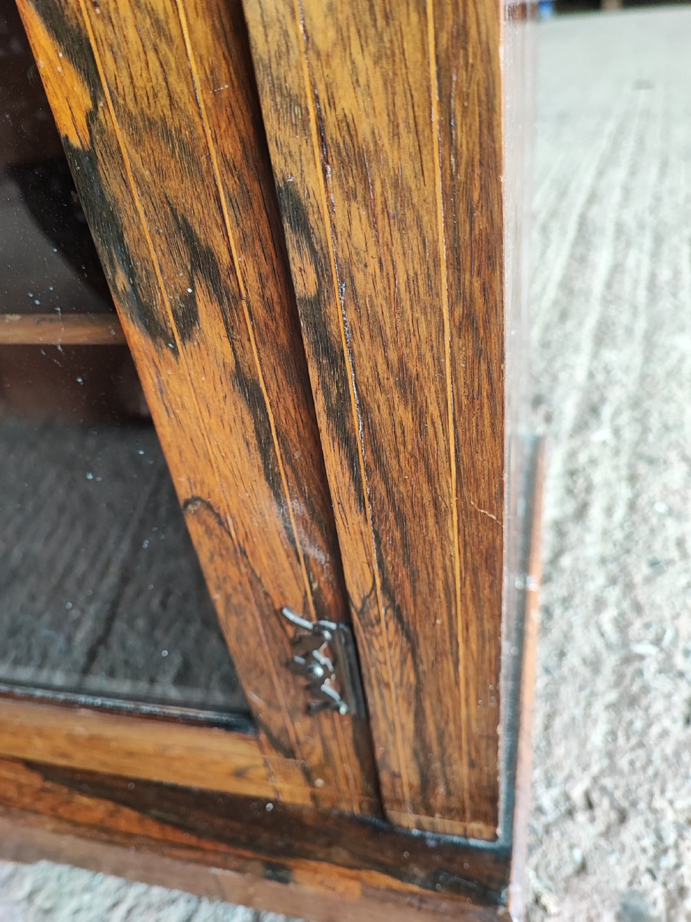 Antique rosewood inlaid music cabinet. View VII
