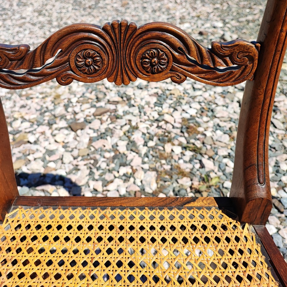 Antique pair of rosewood and Berger's seat side chairs ,by Gillows.  View III