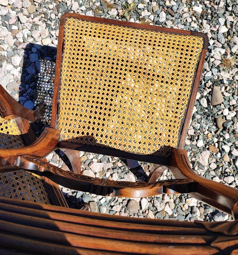 Antique pair of rosewood and Berger's seat side chairs ,by Gillows.  View V