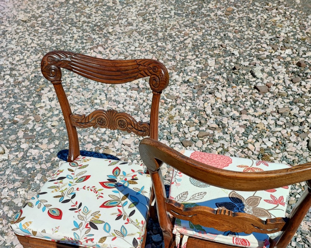 Antique pair of rosewood and Berger's seat side chairs ,by Gillows.  View X