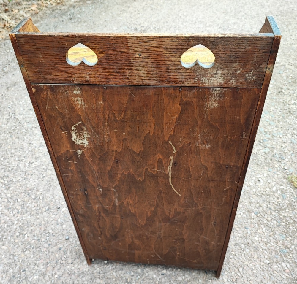 Art's and crafts small oak open bookcase. View II