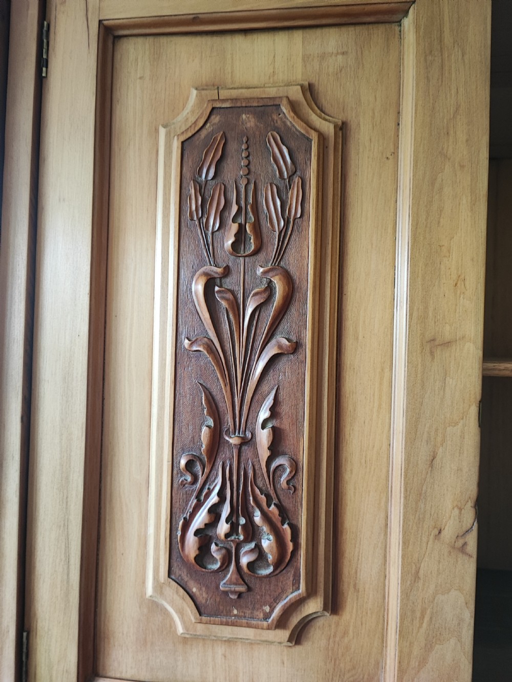 Victorian  combination wardrobe in satin walnut. View IV