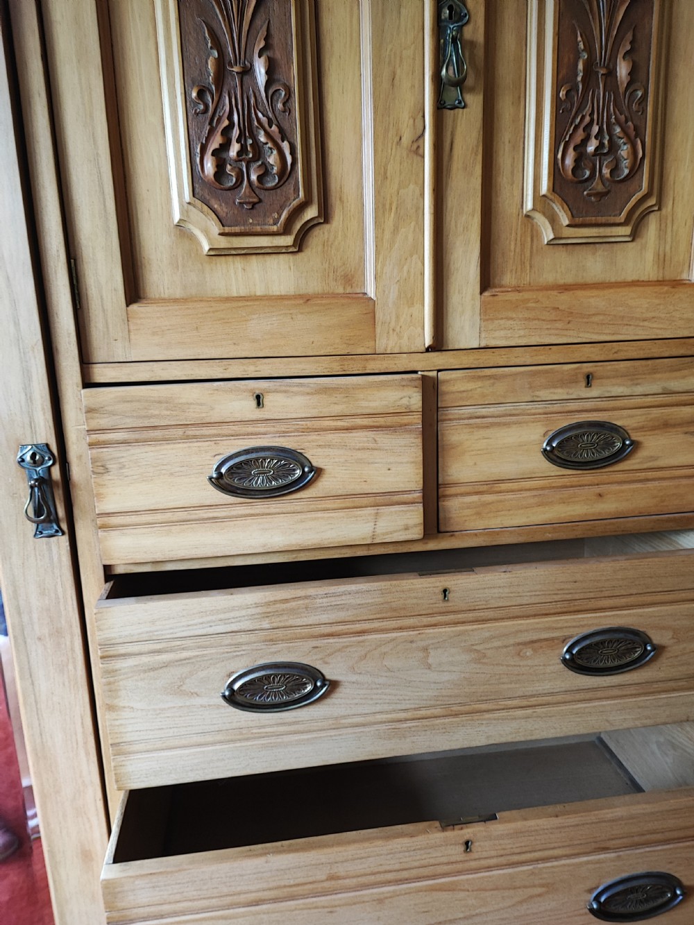 Victorian  combination wardrobe in satin walnut. View X