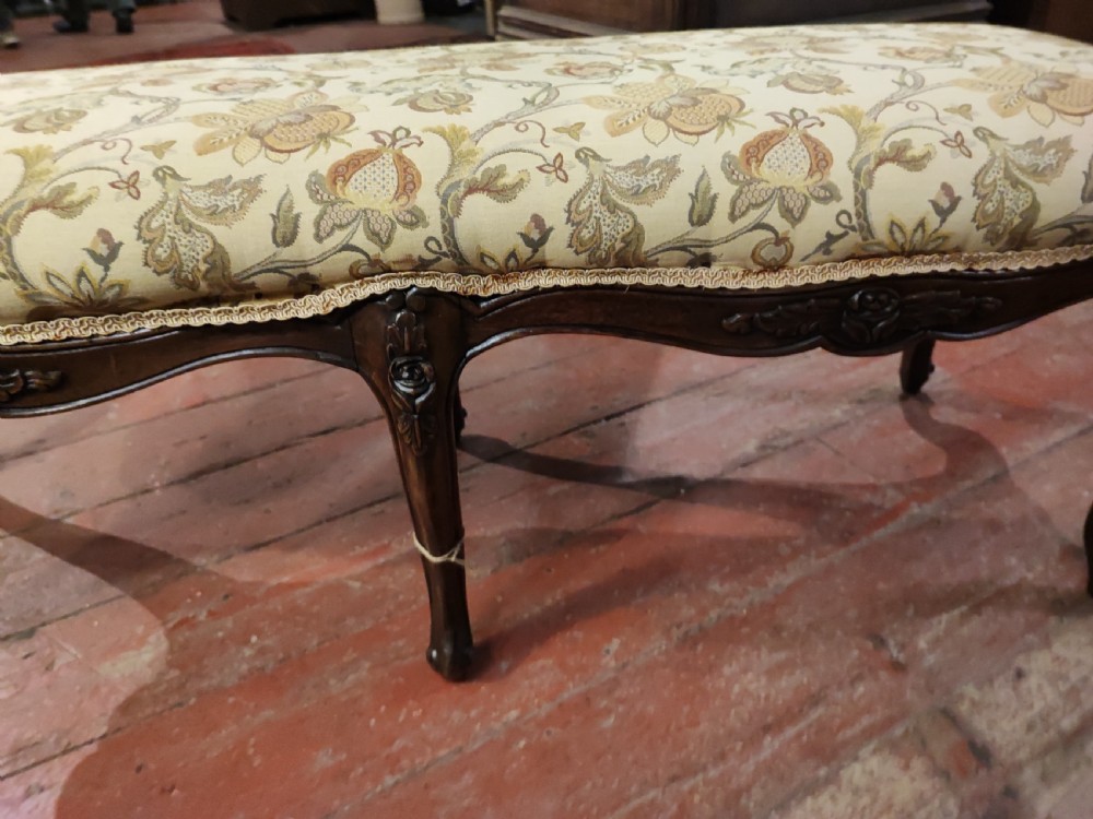 Antique French Louis Xv1  long stool. View IV