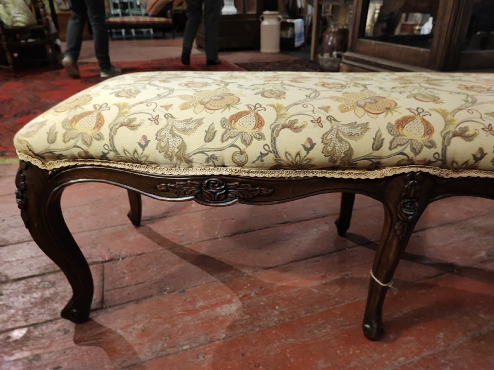 Antique French Louis Xv1  long stool. View V