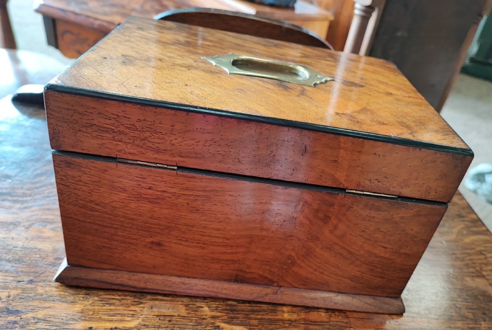 Victorian walnut sewing box View II