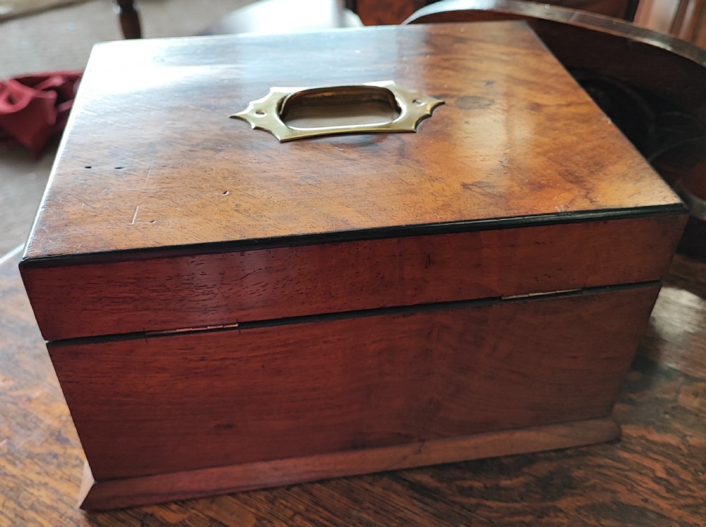 Victorian walnut sewing box View III
