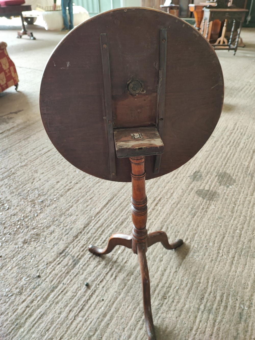 A Georgian mahogany tripod lamp or wine table  View III