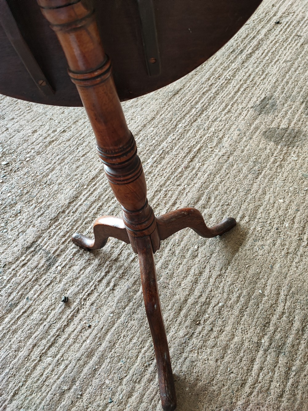 A Georgian mahogany tripod lamp or wine table  View V