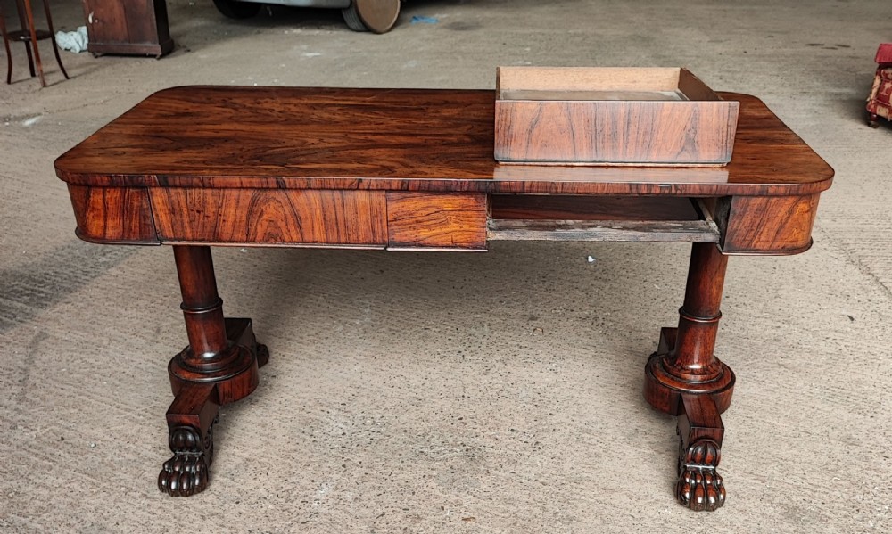 A Regency rosewood library table  View X