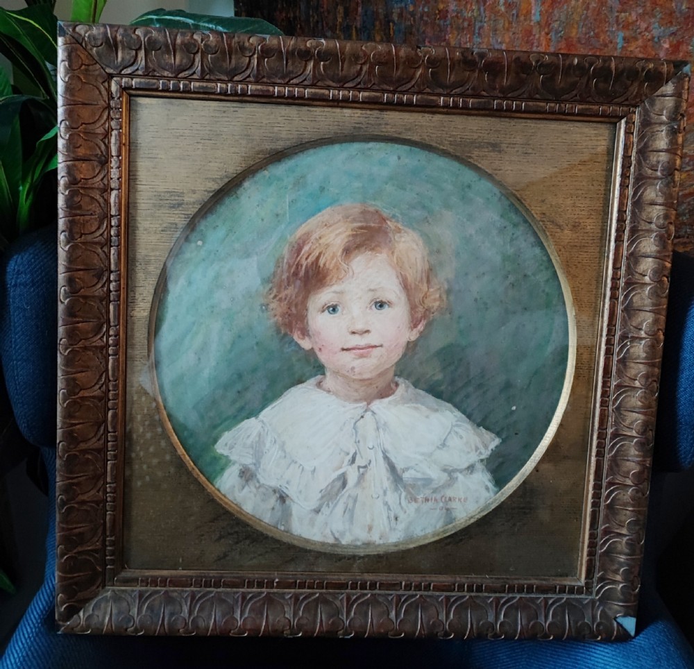 Original pastel portrait of an Edwardian boy.
