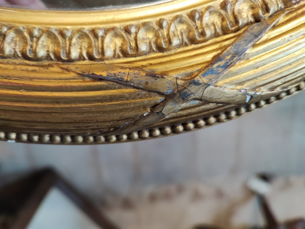 Edwardian oval Gilt mirror. View VIII