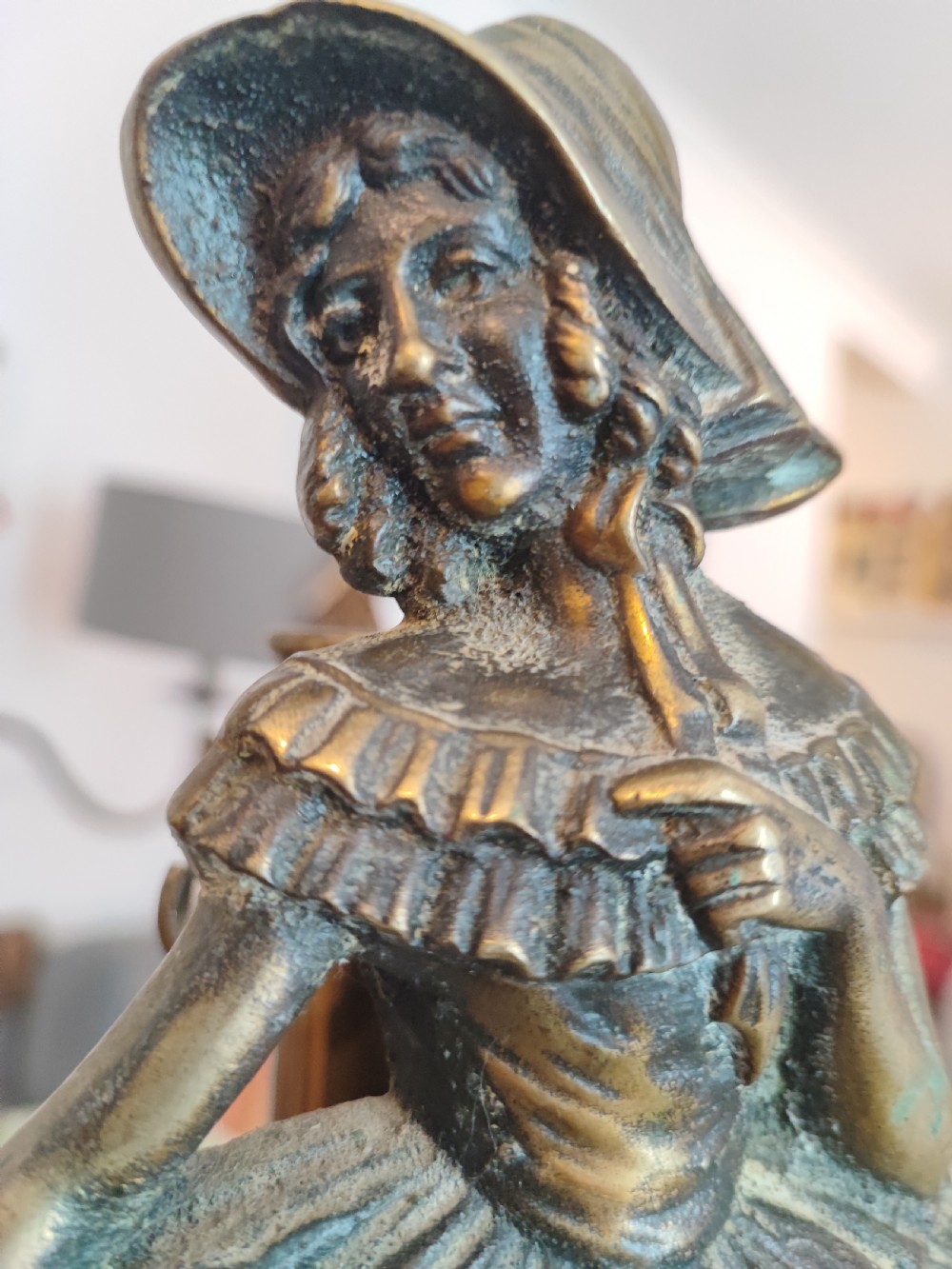 A charming Edwardian brass fire place set. View III