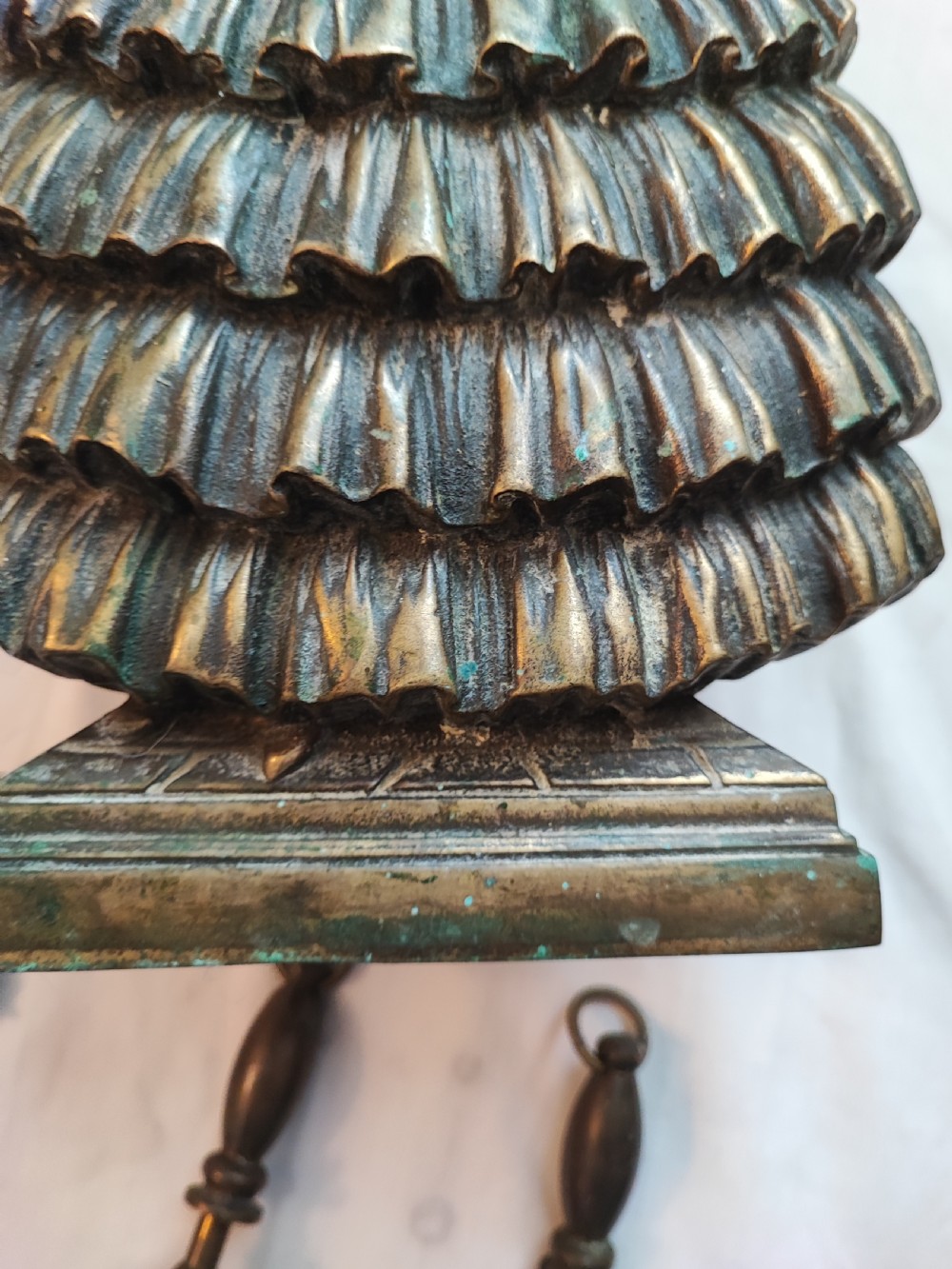 A charming Edwardian brass fire place set. View XII