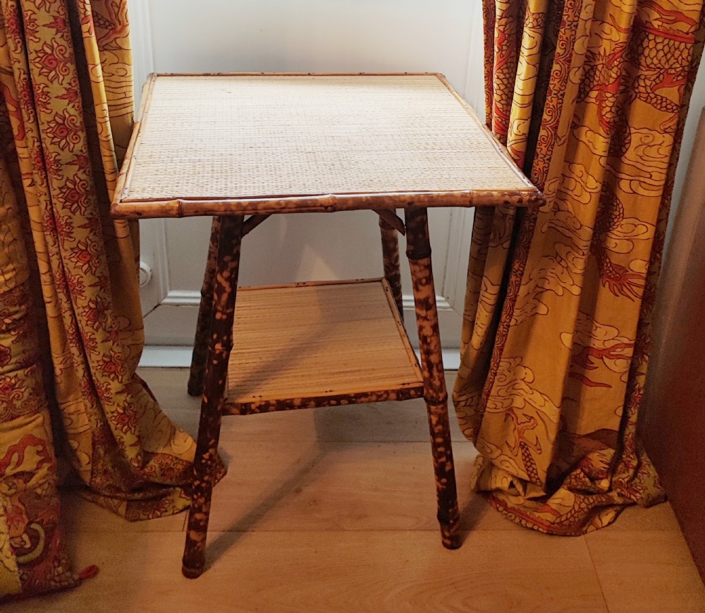 Victorian bamboo and rattan occasional table in the liberty's style.