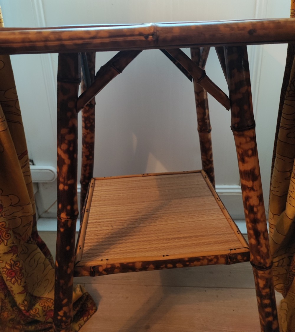 Victorian bamboo and rattan occasional table in the liberty's style. View II