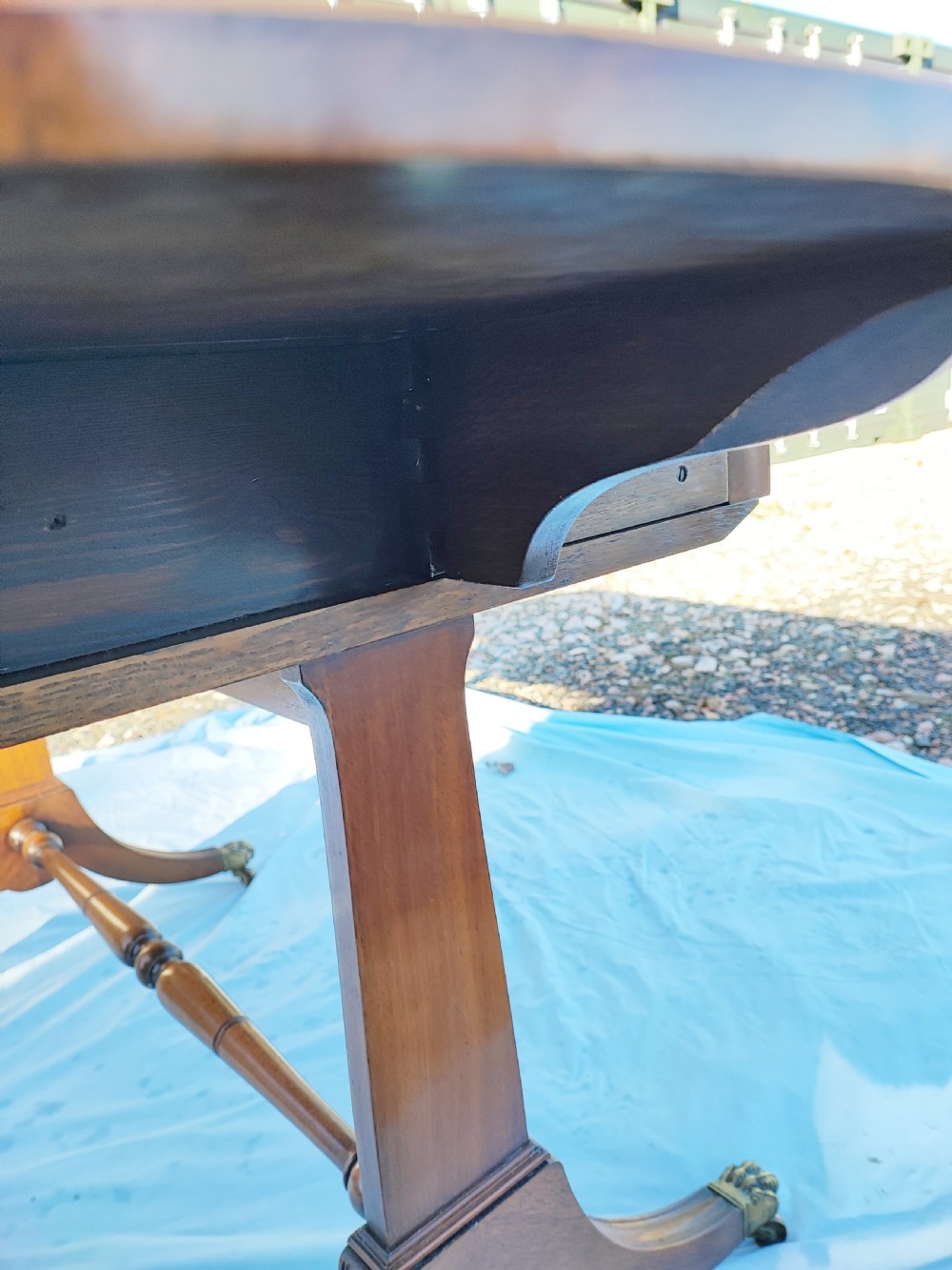 Regency revival inlaid mahogany sofa, table View XIII