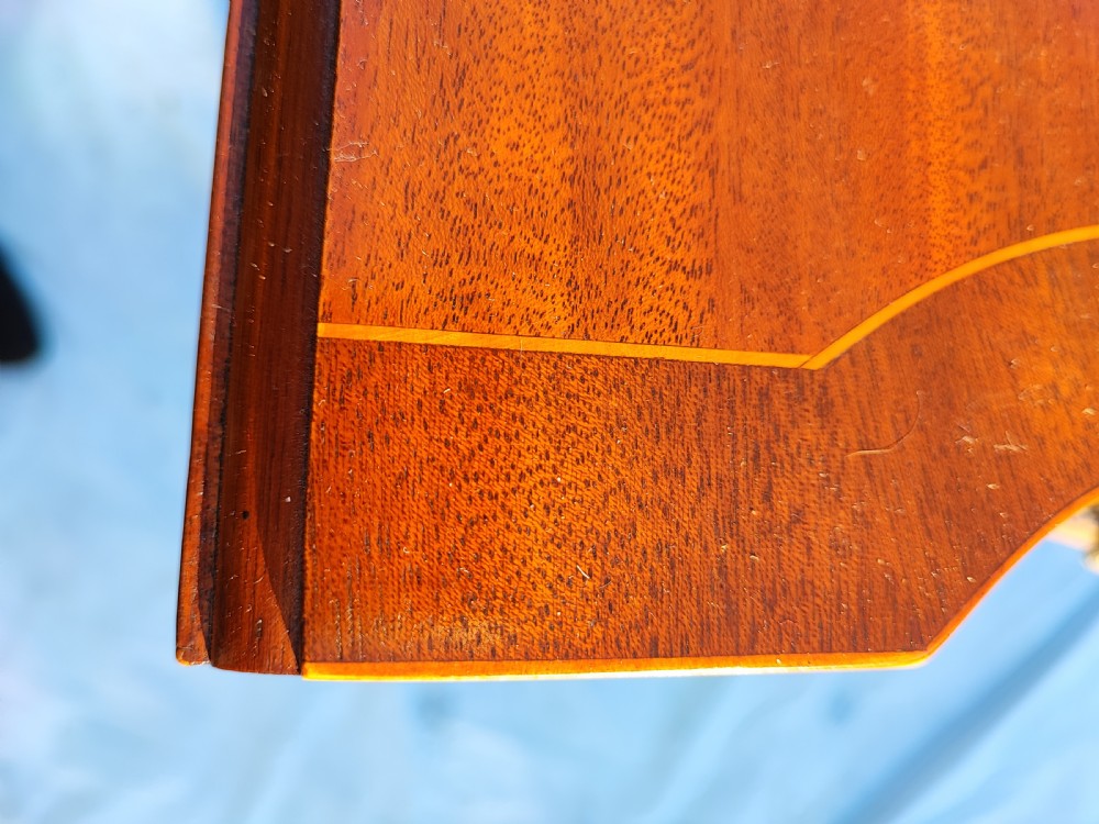 Regency revival inlaid mahogany sofa, table View XXV