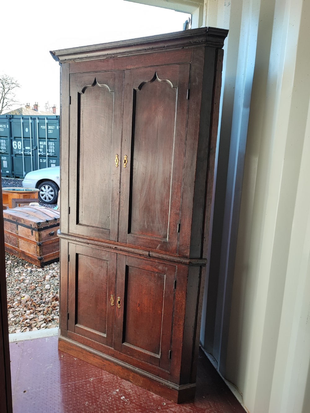 George 111 4 door oak corner  cabinet  18th century View XV