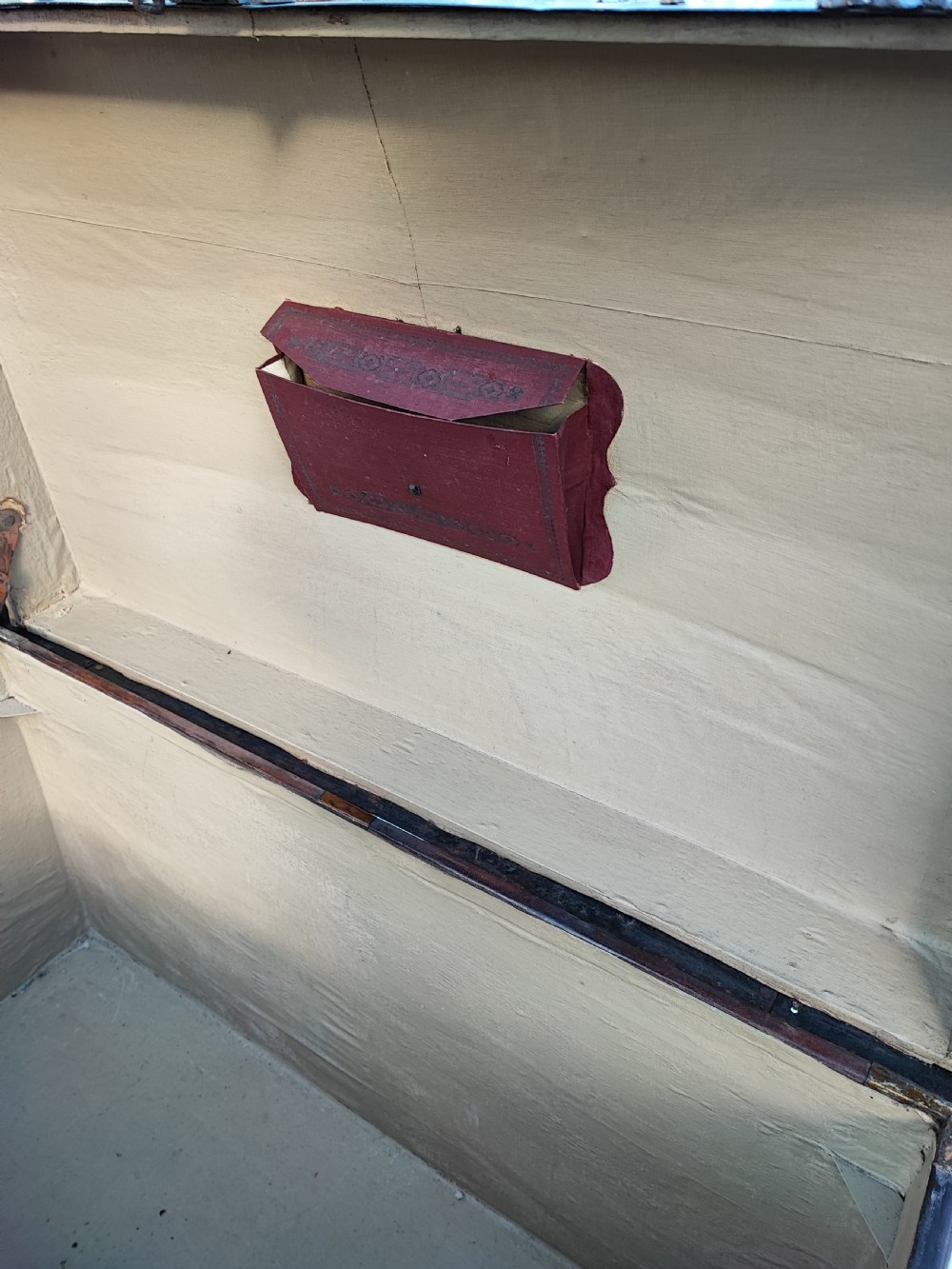 A 19 c tooled leather and mahogany steamer, carriage trunk. View XVI