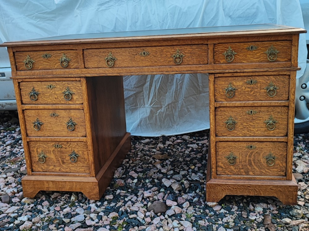 Fine 19c Gothic oak desk.