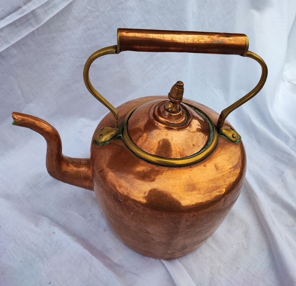 Large Georgian copper kettle. View V