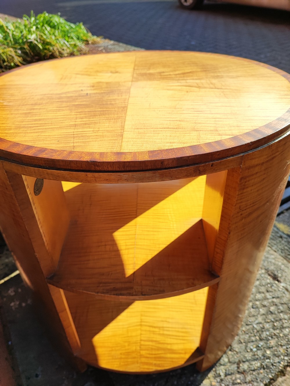 Art Deco satinwood book,lamp occasional  table by Maples of London. View III