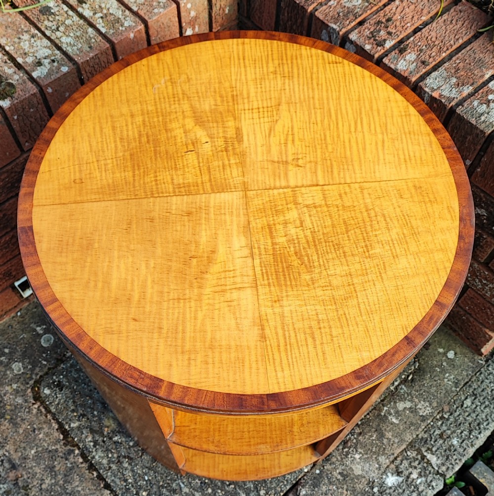 Art Deco satinwood book,lamp occasional  table by Maples of London. View VII